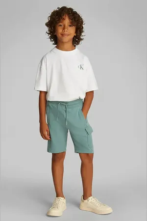 Calvin Klein Dětské bavlněné šortky barva, nastavitelný pas, IB0IB02440