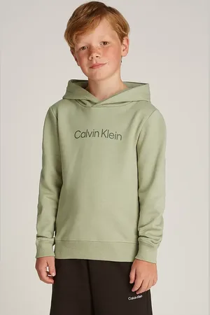 Calvin Klein Dětská bavlněná mikina 0 barva, s kapucí, s aplikací, IU0IU00679