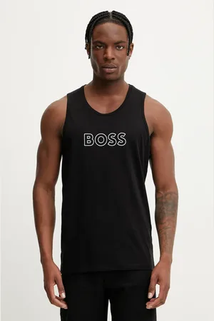 HUGO BOSS Bavlněné plážové tričko barva, 50491711