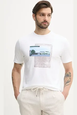 HUGO BOSS Bavlněné tričko barva, s potiskem, 50539180