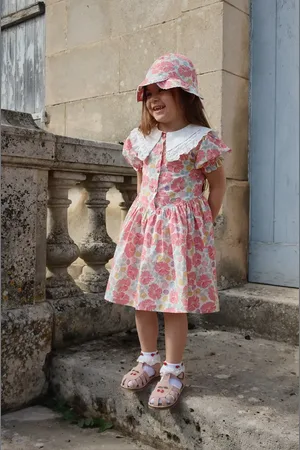 Konges Sløjd Dětské bavlněné šaty COEUR COLLAR DRESS GOTS barva, mini, KS102649