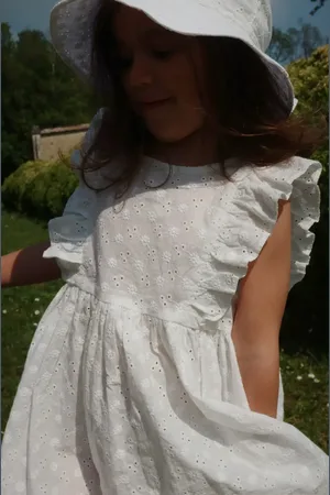 Konges Sløjd Dětské bavlněné šaty LACEY DRESS barva, mini, KS102284