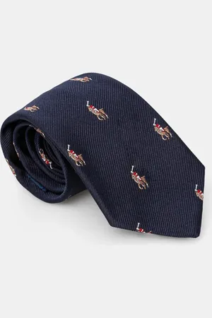 Ralph Lauren Dětská hedvábná kravata tmavomodrá barva, 352654427004