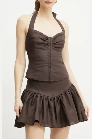 Bardot Lněná sukně AMORETTE barva, mini, áčková, 59864SB2