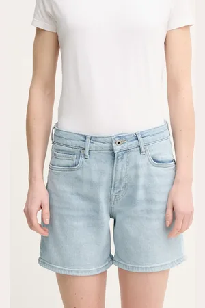 Pepe Jeans Džínové šortky FITTED SHORT HW MARY dámské, barva, hladké, high waist, PL801191PG7