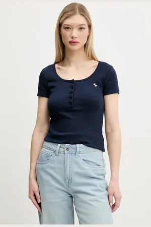 Abercrombie & Fitch Tričko tmavomodrá barva, KI139-5271