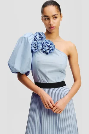Karl Lagerfeld Bavlněná halenka dámská, barva, hladká, A2W11008