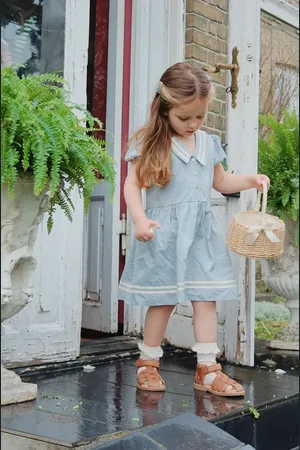 Konges Sløjd Dětské bavlněné šaty CELEBRATION ALLIE SAILOR DRESS GOTS barva, mini, KS103567