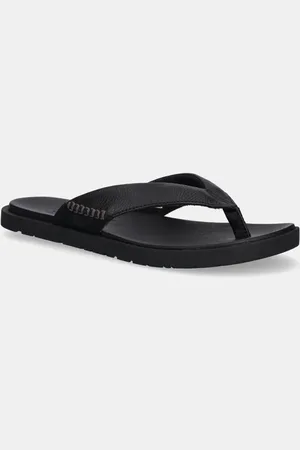 UGG Kožené žabky Seaside II Flip pánské, barva, 1166610-BLK
