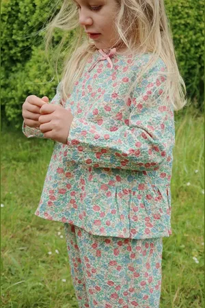 Konges Sløjd Dětská halenka ELIN BOW BLOUSE GOTS barva, vzorovaná, KS102432
