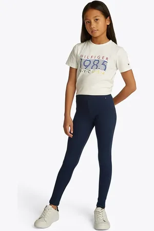 Tommy Hilfiger Dětské bavlněné legíny tmavomodrá barva, KG0KG08421
