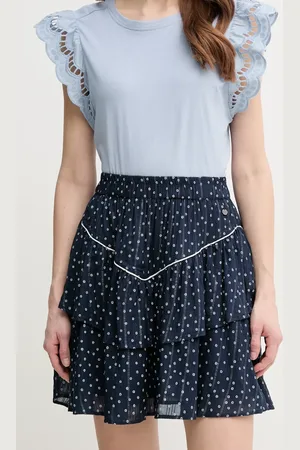Pepe Jeans Sukně DANY tmavomodrá barva, mini, áčková, PL901191