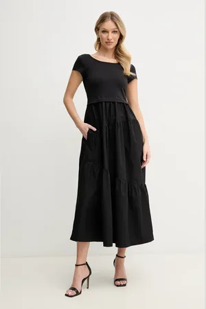 HUGO BOSS Bavlněné šaty barva, midi, 50536742
