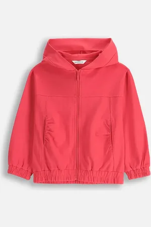 COCCODRILLO Dětská mikina barva, s kapucí, hladká, MAXITROPIC GIRL KIDS