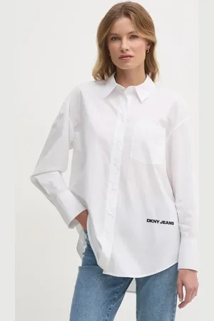 DKNY Košile dámská, barva, relaxed, s klasickým límcem, DJ4W2094
