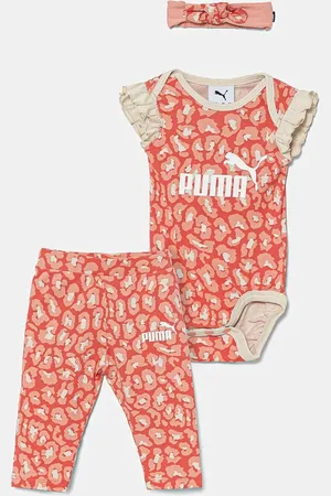 PUMA Dětská bavlněná souprava MINICATS ESS ANIMAL Newborn 3-Piece Set barva, 686291