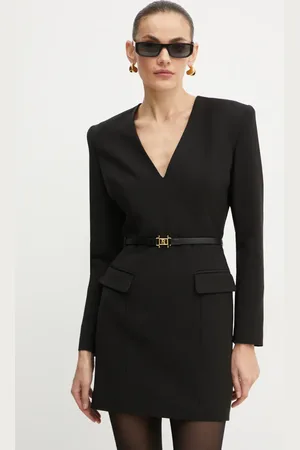 Elisabetta Franchi Šaty z vlněné směsi vínová barva, mini, AB63747E2