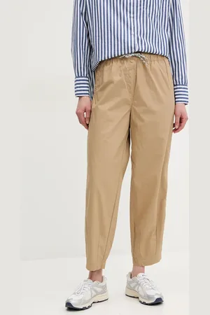 Napapijri Bavlněné kalhoty M-Cisa dámské, barva, střih chinos, high waist, NP0A4IFVN1Q1