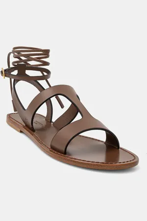 Max Mara Kožené sandály LEMMA dámské, barva, 2515521075600