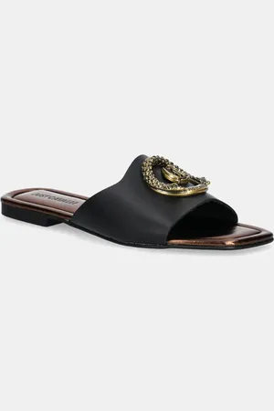 Roberto Cavalli Kožené pantofle dámské, barva, 78RA3S92ZPB20899