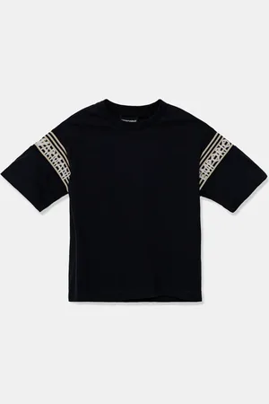 Emporio Armani Dětské tričko tmavomodrá barva, s aplikací, EB000121 AF13306