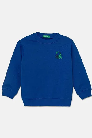 Benetton Dětská bavlněná mikina s potiskem, 3J70G10F0