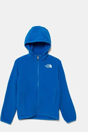 The North Face Dětská fleecová mikina TEEN GLACIER F/Z HOODED JACKET barva, s kapucí, s aplikací, NF0A8AZKT4S1