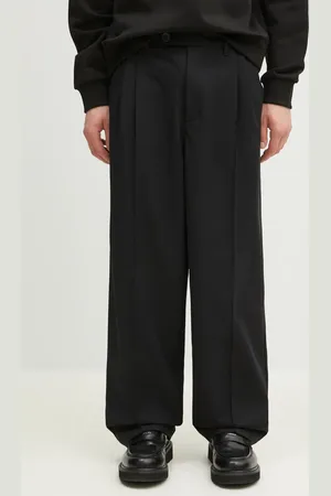 Mki Miyuki-Zoku Kalhoty Wide Fit Suit Pants pánské, barva, jednoduché, WIDE.FIT.SUIT.PANTS..BL