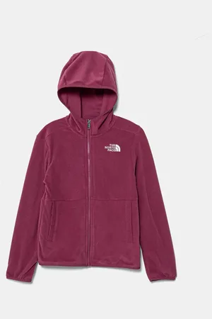 The North Face Dětská fleecová mikina TEEN GLACIER F/Z HOODED JACKET barva, s kapucí, s aplikací, NF0A8AZK6EO1
