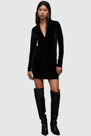 AllSaints Šaty Anya Velvet barva, mini
