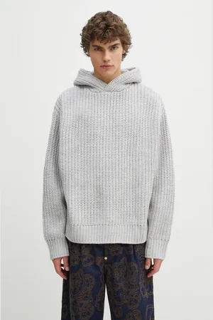 Mki Miyuki-Zoku Svetr z vlněné směsi Chunky Rib Knit Hoody pánský, barva, hřejivý, CHUNKY.RIB.KNIT.HOODY.G