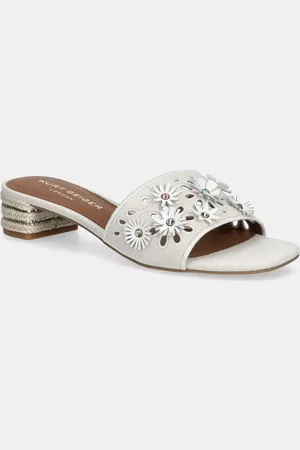 Kurt Geiger Semišové pantofle Flower Low Sandal dámské, barva, na podpatku, 4493544209