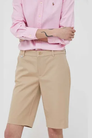 Ralph Lauren Kraťasy dámské, barva, hladké, medium waist