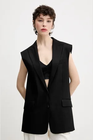 HUGO BOSS Lněná vesta barva, 50537621