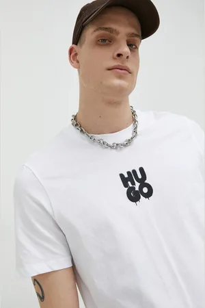 HUGO BOSS Bavlněné tričko barva, s potiskem