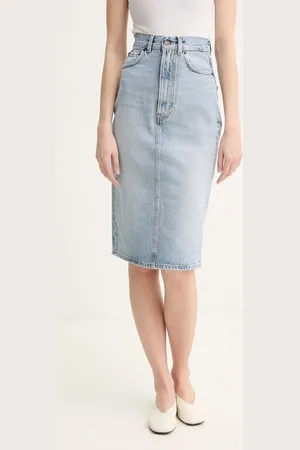 Fiorucci Džínová sukně Faded Heart Pocket Denim Midi Skirt barva, midi, pouzdrová, W02SPDSK295DN01DN01