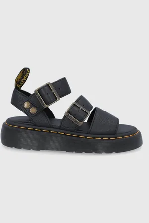Dr. Martens Kožené sandály Gryphon Quad dámské, barva, na platformě, DM25720001.Gryphon.Qu-Black