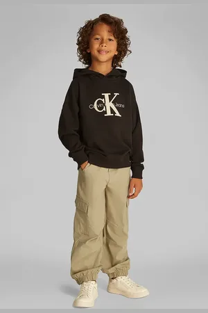 Calvin Klein Dětská mikina barva, s kapucí, s aplikací, IB0IB02464