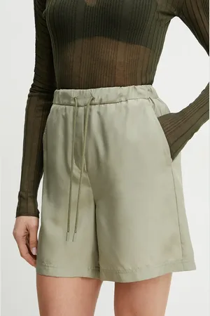MARELLA Hedvábné šortky BORBONA dámské, barva, hladké, high waist, 2513141025200
