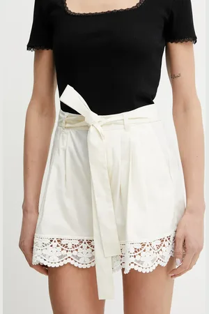 Twin-Set Kraťasy dámské, barva, hladké, high waist, 251TT2096