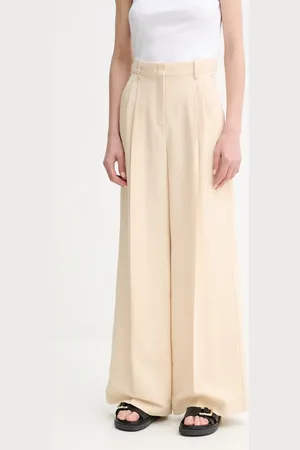 Max Mara Kalhoty s příměsí lnu barva, high waist, 2515131132600