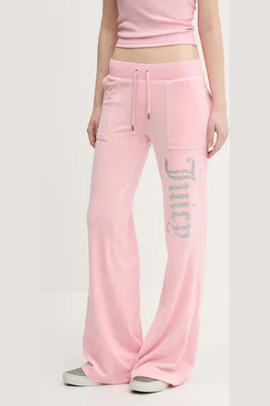 Juicy Couture Dětské velurové tepláky LAYLA CAVIAR barva, s aplikací, JCBBJ125806
