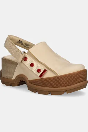 sorel Kožené sandály ROAMN CLOG RBR GEAR CHK dámské, barva, na platformě, 2125951296