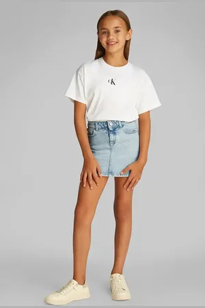 Calvin Klein Dětská riflová sukně barva, mini, IG0IG02893