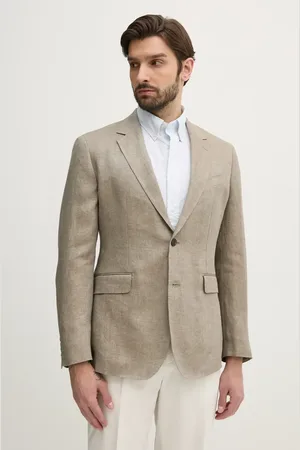 Hackett Plátěné sako pánské, tmavomodrá barva, HM443515R