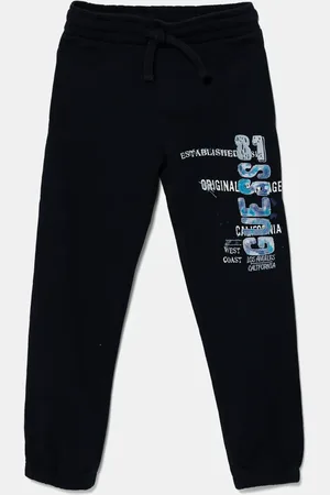 Guess Dětské bavlněné tepláky tmavomodrá barva, s potiskem, N5GQ11 KA6R4