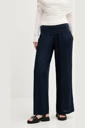 Hollister Kalhoty dámské, tmavomodrá barva, jednoduché, high waist, KI356-5106