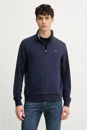 Hackett Mikina pánská, tmavomodrá barva, hladká, HM581346