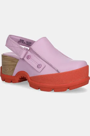 sorel Kožené sandály ROAMN CLOG RBR dámské, barva, na platformě, 2113141572