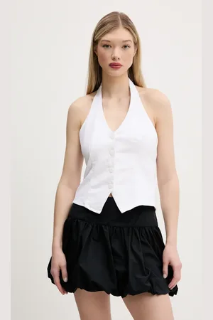 Hollister Lněná vesta barva, KI340-5071